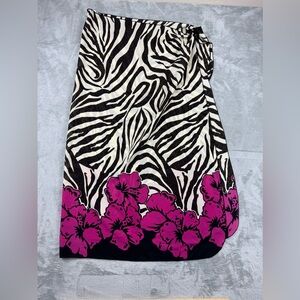 Westbound Beach Wraparound Os Zebra And Floral Print Womens GUC